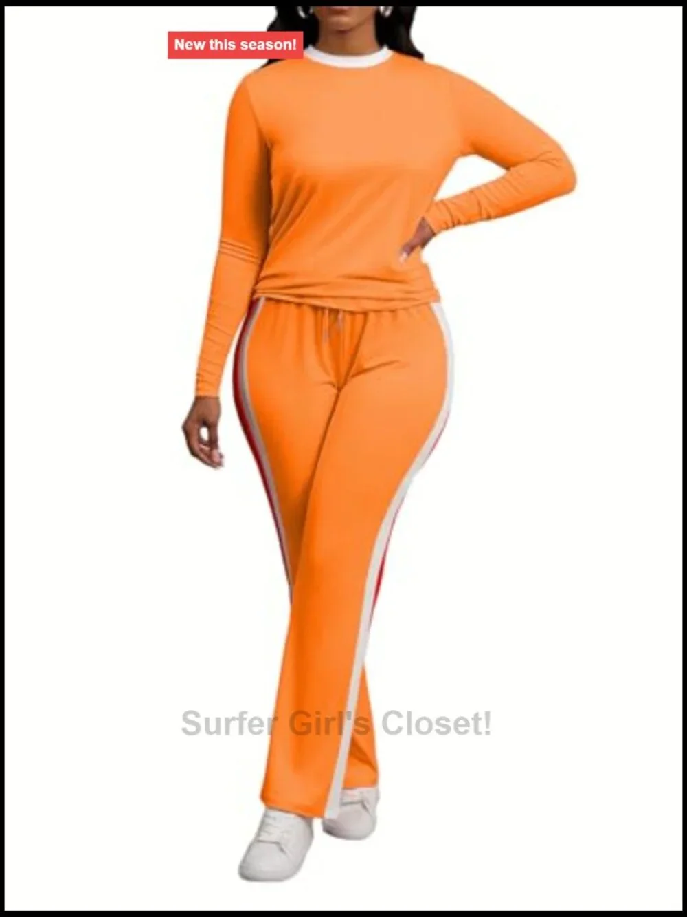 Long Sleeve Colorblock Sweatsuit 2 Piece Set Lounge Tracksuit